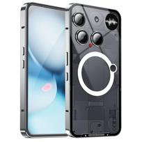 Dėklas Nothing Phone 3, kietas, skaidrus, atsparus smūgiams, magnetinis, MagSafe, apsauginis galinis dangtelis, dėklas NothingPhone 3 telefono korpusui Nothing Phone (3) sidabras