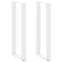 vidaXL Baro stalo kojos, U formos, 2 vnt., baltos, 50x(110-111) cm, plienas
