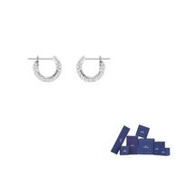 Swarovski Stone Faux Crystal Stone Earrings Womens One Size-Brand Original Box platina
