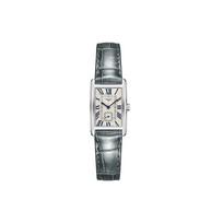 Longines DolceVita serijos kvarcinis laikrodis, atsparus vandeniui iki 30M, 20,8*32 mm, sidabrinis ciferblatas, nerūdijančio plieno korpusas, krokodilo odos dirželis L5.255.4.71.3 Silver Dial Gray Strap 20.80mm×32.00mm gray