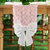 Creative Floral Cut-Out Lace Table Runner Bow Trim Long Strip Table Cover Vintage Romantic Decorative Table Cloth TV Cabinet rožinė
