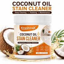 Natūrali kokosų aliejaus valymo pasta, universali dėmių valiklis namams, giliai valantis kremas plytelių siūlėms ir virtuvės kriauklei, intensyvus šveitiklis 150ml orange