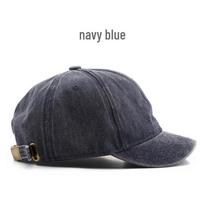 Men's Retro Washed Distressed Japanese Style Baseball Cap, Solid Color, Soft Crown, Short Brim, Versatile Streetwear Hat. Adjustable