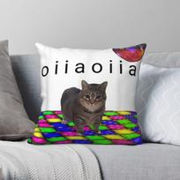Oiia Oiia Besisukantis Katės Memas Kvadratinė Pagalvės Užvalkalas Poliesterio Lino Velūro Spausdintas Dekoratyvinis Pagalvės Užvalkalas Sofos Sėdimosios Pagalvės Dangalas 30X30CM white