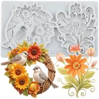 Bird Silicone Mold Sunflower Fondant Molds Cake Decorating Tools Theme Cake Dessert Decorated Chocolate Candy Mold pilka spalva