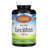 Carlson, ne GMO lecitinas, 1200 mg, 100 minkštųjų gelių