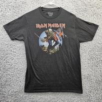 IRON MAIDEN 100% Cotton T-shirt Mens Tees Top The Trooper Eddie Men Medium Vintage Reproduction No Stains M