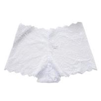 Women's Plus Size Sheer Lace Boyshorts Underwear Invisible Seamless Hipster Panties Sexy High Waisted XXXXL balta