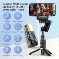 Q18 360° Surround Shot Desktop Tripod with Fill Light for Android IOS Smartphone Selfie Stick Gimbal Stabilizer