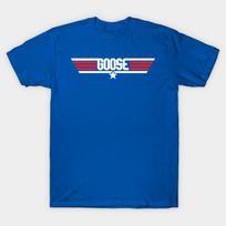 Men Black Print T-shirt Top Gun - Goose No-Cut Transfer Paper Print Cotton Tshirt - Men's Summer Cotton Graphic Tee S