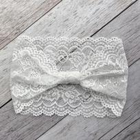 Leisure Soft Solid Color Headband Bow Non-Slip Lace Trim Headband Comfortable Stretch Yoga Elastic Headwear Gym balta