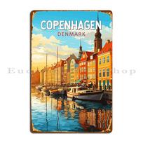 DORA Tin Sign Copenhagen Denmark Travel Art Vintage Metal Sign Printed Garage Mural Wall Decor Wall Mural Tin Sign Poster 20x30cm（7.8x11.8inch）
