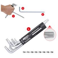 KS Tools 3 viename Torx kampinių raktų rinkinys, ilgi, 8 dalių (151.2300)