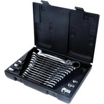 KS Tools GEARplus jungtinių terkšlinių žiedinių raktų rinkinys, 18 dalių, užrakinamas (503.4868)