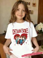 KATSEYE Y2K Cute Short Sleeve for KidsMusic Streetwear Graphic TopSummer Breathable Daily Clothes for Boys and Girls 100 white