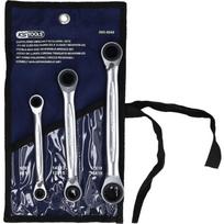 KS Tools 4 in 1 GEARplus perjungiamų dvigubų reketinių žiedinių raktų rinkinys, 3 dalių (503.4540)