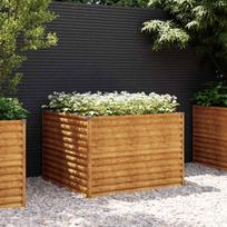 Aukštas sodo lovelis 100x100x69cm Corten plienas