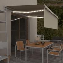 Automatinė markizė su uždanga/LED/vėjo jutikliu kreminė 4x3m