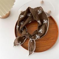 Sweet Floral Lace Hair Scarf Y2K Bohemia Bandana Fashion Cotton Linen Hair Band  Beach ruda