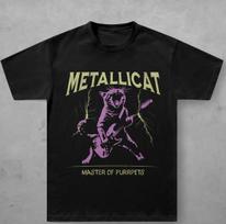 Metallicat marškinėliai, Juokingas katė su gitara, Metalininko dovana S gray