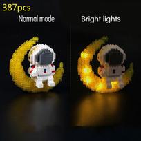 Mini mikro raketės konstravimo kaladėlės Kosmosas Mėnulis Palydovas Astronautas Deimantinės kaladėlės Statybinių žaislų rinkinys vaikams Dovanos