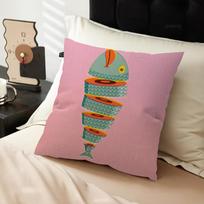 Colorful Sardine Lobster Crab Fish Ocean Pillow Cushion Cover Pillowcase Living Room Sofa Home Decor Customized 40x40CM(16x16in)