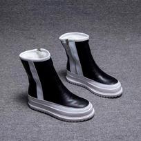 Madingi sniego batai Nauji moteriški žieminiai batai Storu padu Platformos Auliukas Botas Apvalus priekis Storas pliušas Šiltas medvilninis batas Šoninis užtrauktukas Sidabriniai Juodi 39 sidabras
