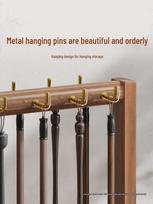 Large Capacity Solid Wood Calligraphy Brush Holder for Desktop or Study Table 6 Hooks Solid Wood