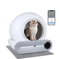 Tonepie Automatinis Išmanus Kačių Kraiko Kibiras Savaime Išsivalantis Arenero Gato Gato 65L Programėlės Valdymas Naminių Kačių Tualetas Kilimėlis Padėklas Jonų Dezodoratorius 480*516*505mm balta