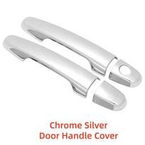 Carbon Car Upgrade Accessorie Plated Exterior Door Handle Cover Trim Paste Style For 2 Door TOYOTA Fortuner 2004 2006 -2015 Chrome 1holes