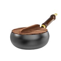 Yoshida Craftsman 24cm Non-Stick Wok with Wooden Lid