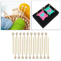 Bambuko mezgimo įrankių rinkinys 7cm lėlių drabužių mezgimui DIY mezgėjų reikmenys 20pcs black