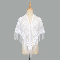 Spanish Mantilla Lace Veil Chapel Scarf For Church Ramadan Hollow Out Embroidery Tessles Stoles Muslim Women Luxury Turban