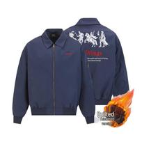 American Retro Spartan Lapel Flight Jacket - Men's Autumn Outerwear XL tamsiai mėlyna spalva