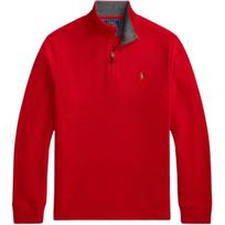 Polo Ralph Lauren Pony Embroidered Stand Collar Half Zip Long Sleeve Sweatshirt Men sweatshirt 710877001-021 XXL red