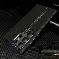Carbon Fibre 3D Relief For MagSafe Case For Samsung Galaxy S24 S25 S26 Ultra S23 Plus Wireless Charge Shockproof Magnetic Cover For Sam S23