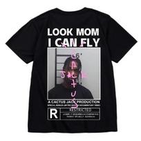 HOT SALE Cactus Jack T-shirt High Quality Cotton Men Women LOOK MOM I CAN FLY Tee ASTROWORLD Hip Hop Short Sleeve Tshirts Tops S juoda