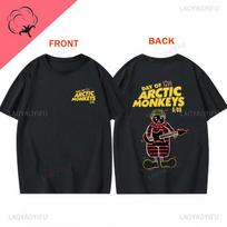 Arctic Monkeys Camisetas Vintage Casual Loose Short Sleeve Print Tee Y2k Clothes Camisa Rock Music Streetwear Unisexs T Shirt S yellow
