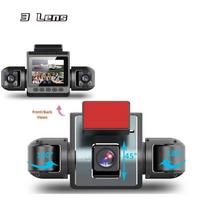 4-Channel Dash Cam, Front, Rear & Inside, 1080P Car Camera, Night Vision, G-Sensor, Driving Video Recorder 3 Lens