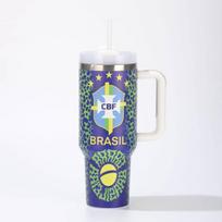 Pasaulio futbolo taurės 40 uncijų izoliuotas kelioninis puodelis su rankena sporto gerbėjams Style 6 gray