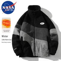 NASA MARVEL Unisex Stand-up Collar Padded Jacket XL juoda