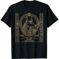 Anubis Egipto Dievybė Egiptas Piramidė Senovės Egiptas Marškinėliai(1) S juoda
