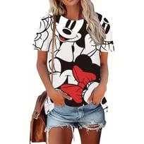 Moterų mielas katės rašto 3D spausdintas laisvalaikio trumpomis rankovėmis T-shirt S