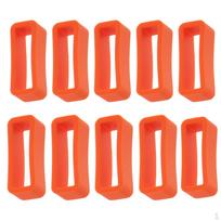 10 vnt./daug Guminis silikoninis dirželis Juosta Laikiklis Žiedo Laikikliai 18mm Orange red