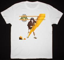 AC DC AUKŠTA ĮTAMPA 1976 Marškinėliai Trumpomis Rankovėmis Balti Medvilniniai Vyriški S dydžio iki 2345XL Unisex Marškinėliai S yellow