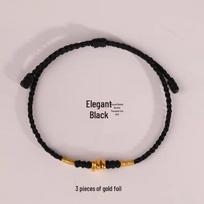 999 Pure Gold Coin Fragments in Year of the Rat Red String Bracelet – Gold Triangle Charm Gift Single Gold Bracelet