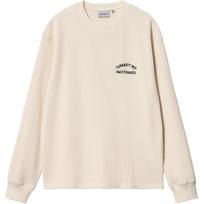 Carhartt WIP Basics Script T-Shirt Loose Fit Waffle Letter Pullover Long Sleeve Men Tops Off-White I033985-1K6-XX XS