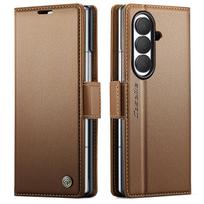 CaseMe-023 Samsung Galaxy Z Fold8 Wide, Z Fold8 Ultra dėklas, prabangus atverčiamas PU odos piniginė su kortelių laikikliu, apsauginis telefono dangtelis, apsauginės odelės, korpusas For Samsung Z Fold8 Wide ruda