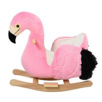 Rocking Horse for Children, Rocking Flamingo for Children from 18 Months in Wood with Safety Belts, Pink 60 x 33 x 52 cm