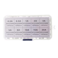 100pcs 5x20mm fast blow glass tube fuse set assorted kit